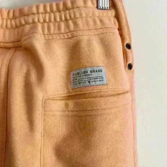 Publish High Rise Drawcord Waist Jogger Sweatpants Light Orange L - Picture 8 of 11